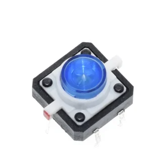 Tactile Push Button με LED Μπλε 12x12mm
