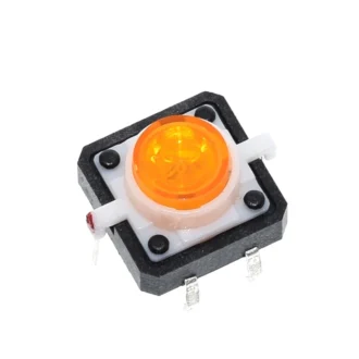 Tactile Push Button με LED Κίτρινο 12x12mm (Αντιγραφή)
